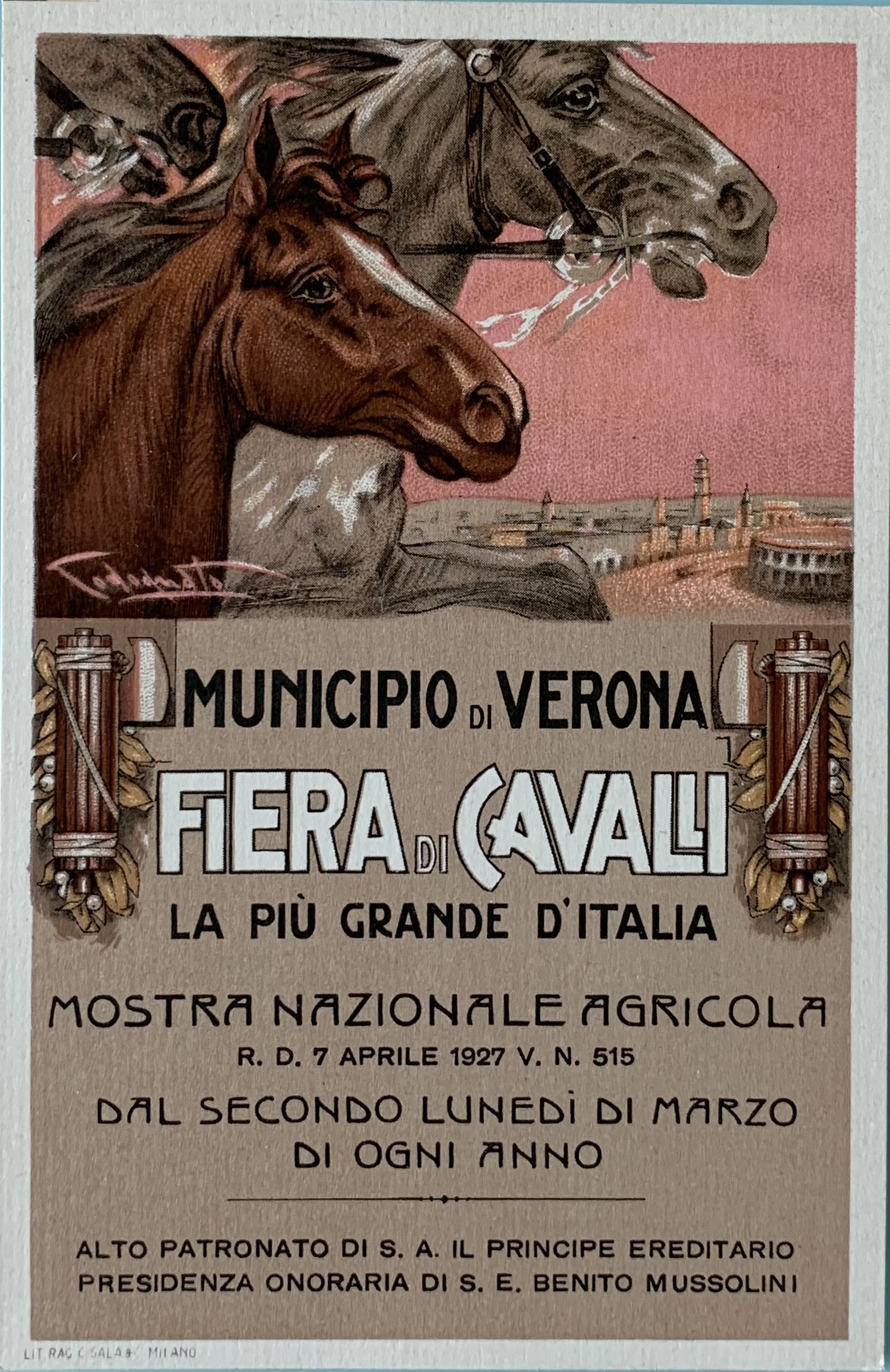 Fiera di Cavalli Municipio di Verona 1927 (Plinio Codognato)