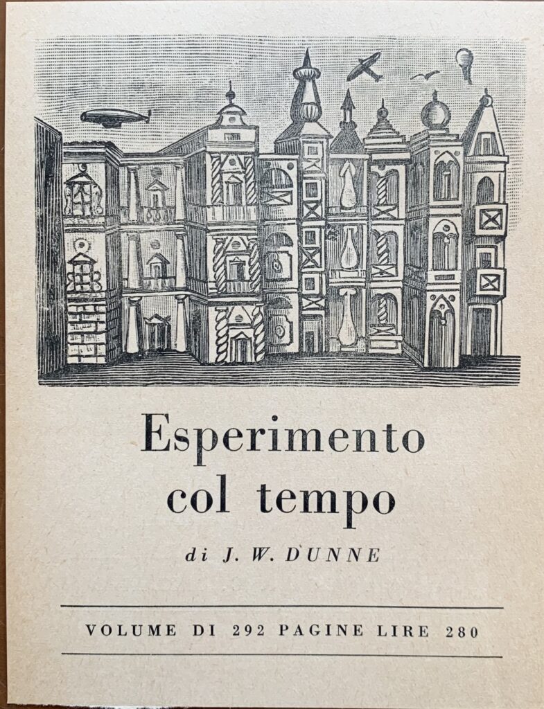 Foglietto pubblicitario per Esperimento col tempo di J. W. Dunne