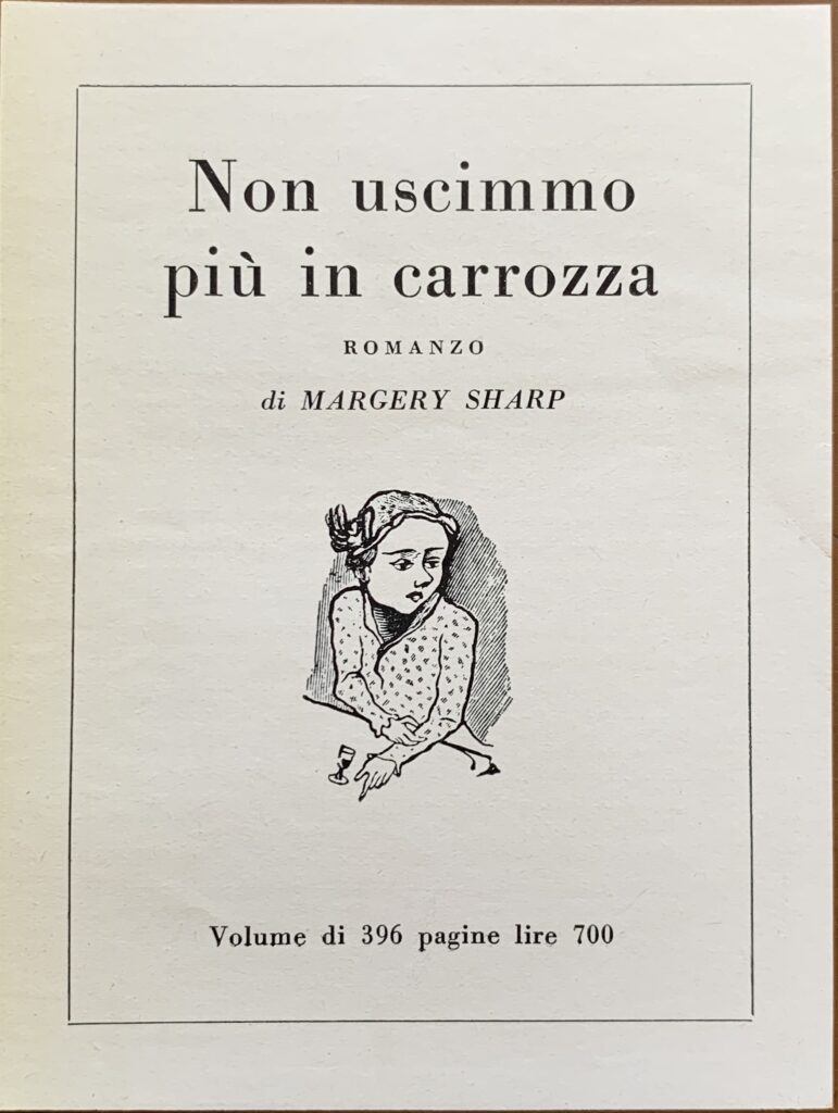 Foglietto pubblicitario per Non uscimmo piÃ¹ in carrozza di Margery …
