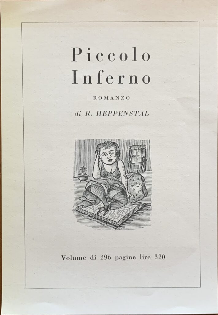 Foglietto pubblicitario per Piccolo inferno di R. Heppenstal