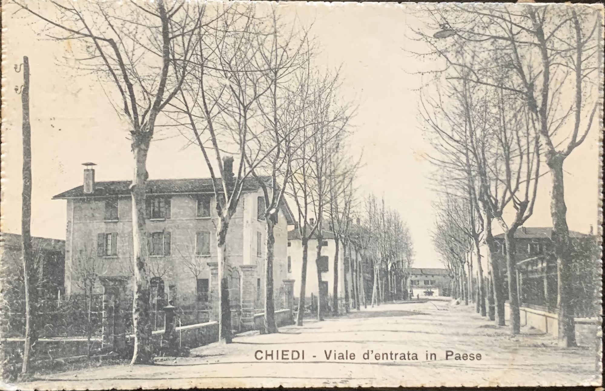 Ghedi (Brescia). Viale d'entrata in paese 1918