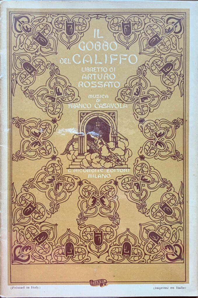 Il gobbo del califfo / Libretto d'opera