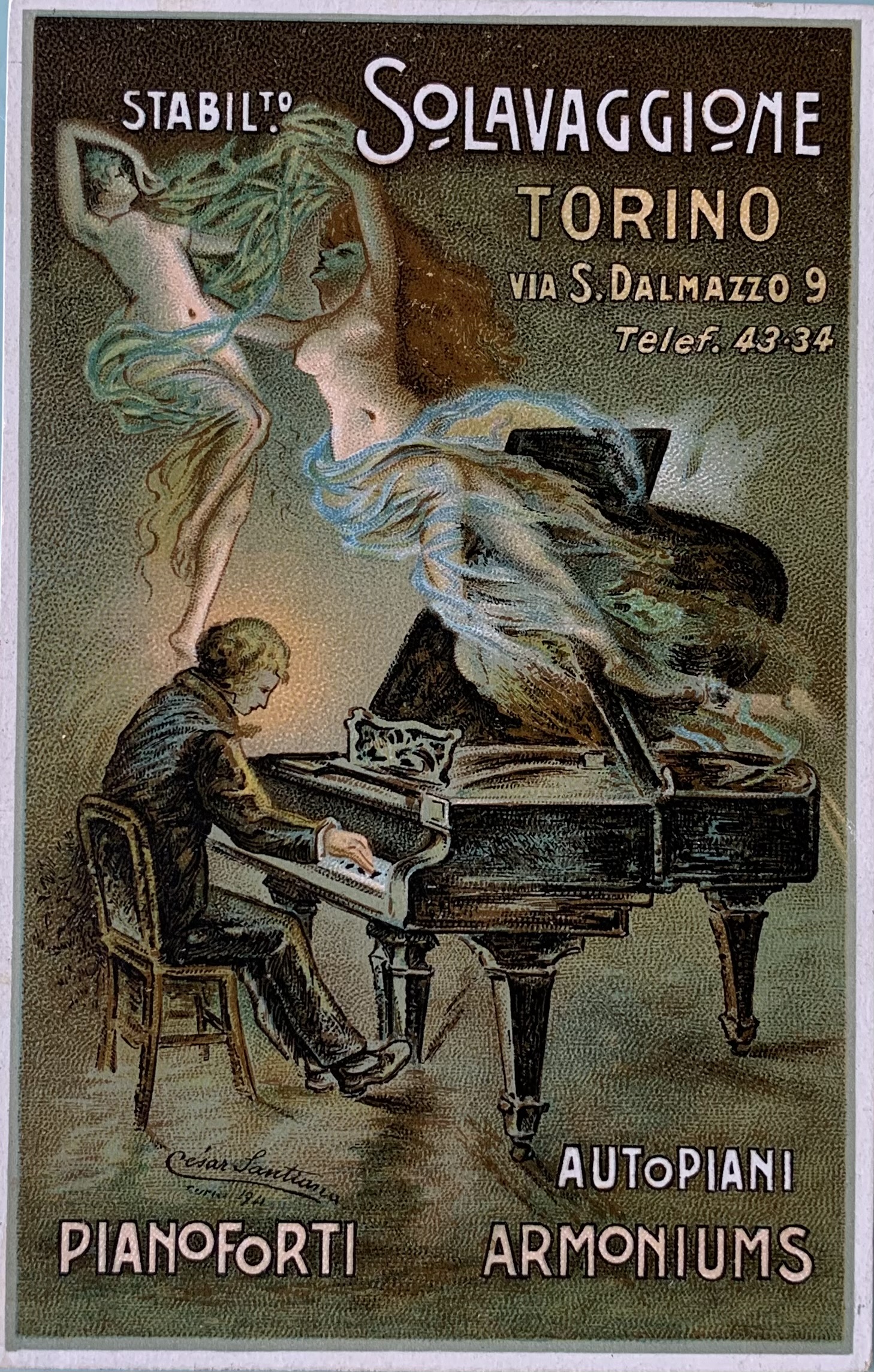 Pianoforti Autopiani e Armoniums Solavaggione Torino 1911 (CÃ©sar Santiano)