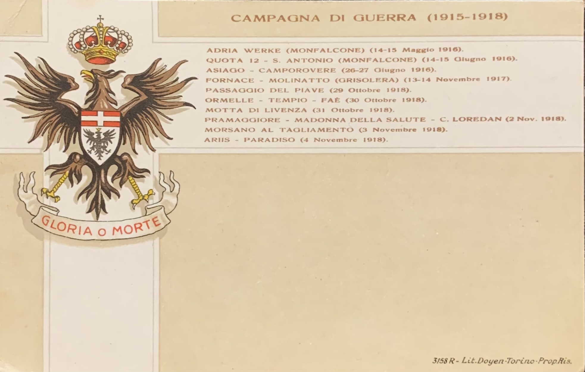 Prima Guerra Mondiale. Cavalleggeri di Aquila 1918