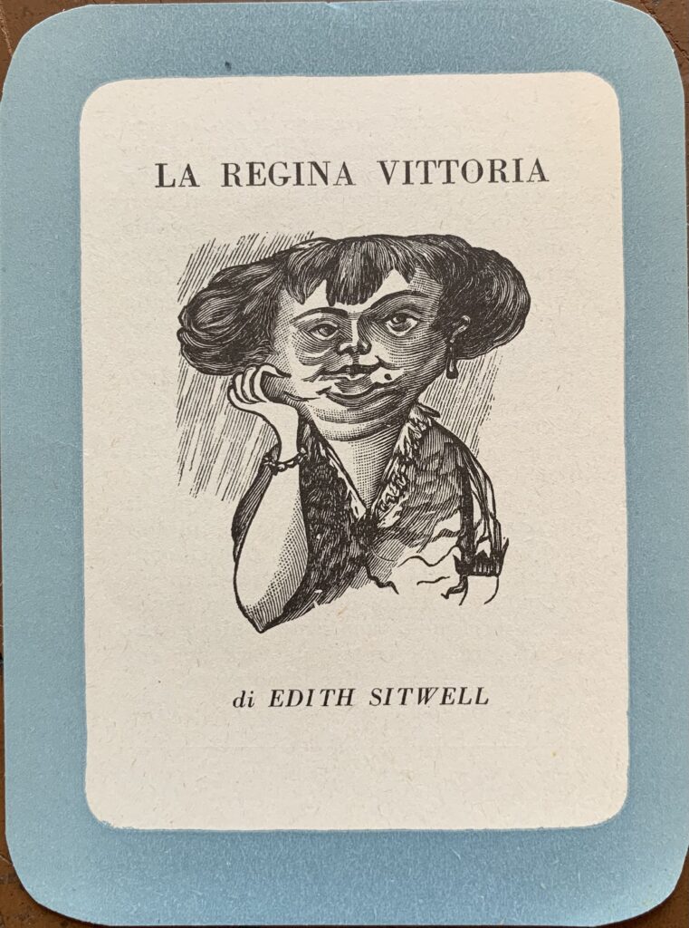 Santino pubblicitario per La regina Vittoria di Edith Sitwell