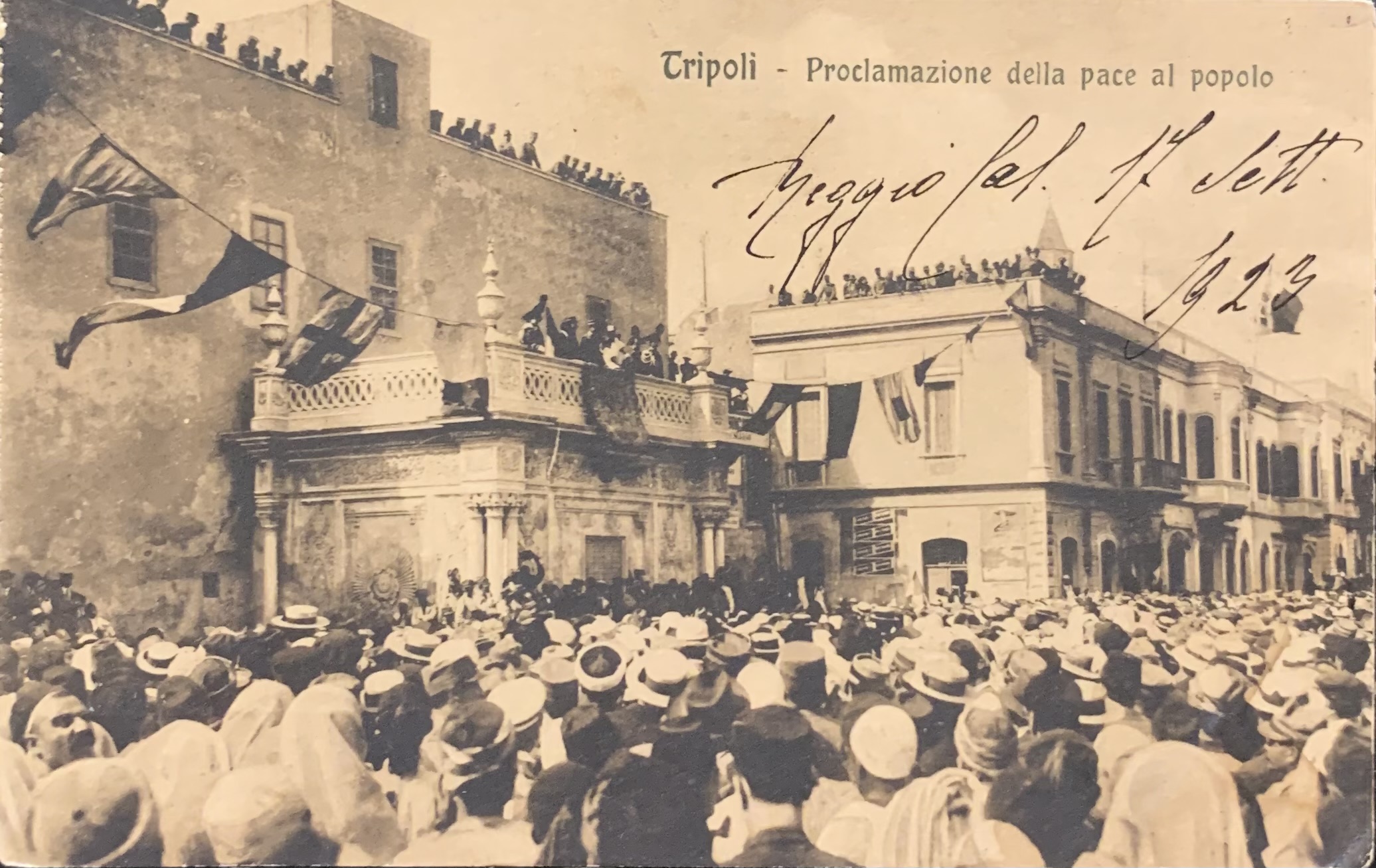 Tripoli (Libia). Proclamazione della pace al popolo 1923