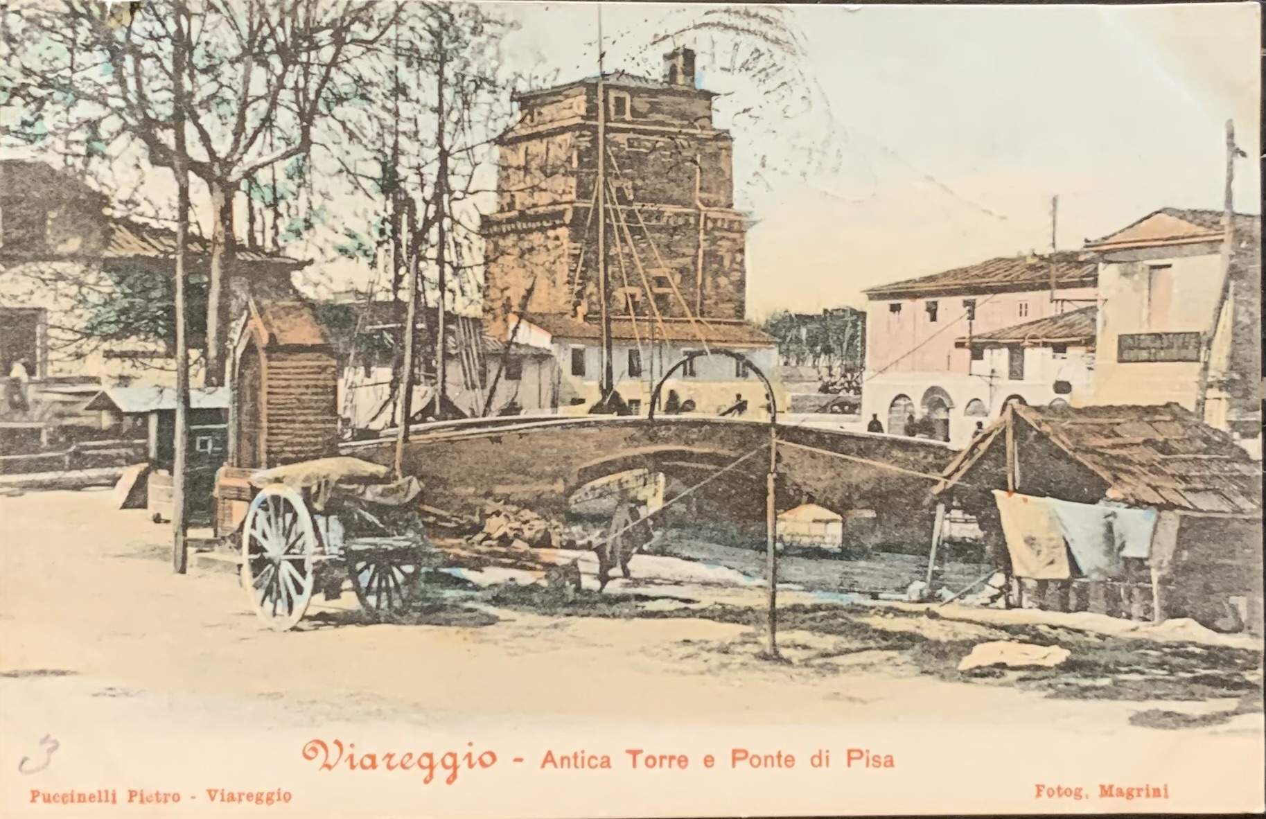 Viareggio (Lucca). Antica Torre e Ponte di Pisa 1905