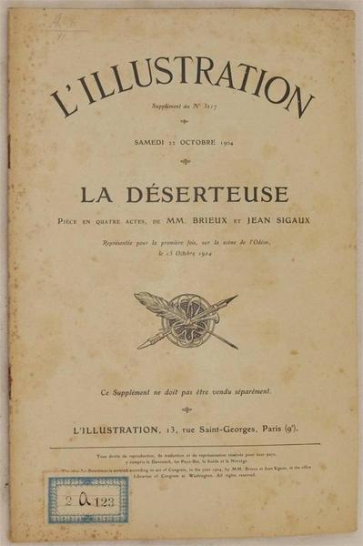 LA DESERTEUSE PIECE EN QUATRE ACTES DE MM. BRIEUX ET …