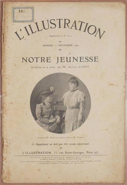 NOTRE JEUNESSE COMEDIE EN QUATRE ACTES