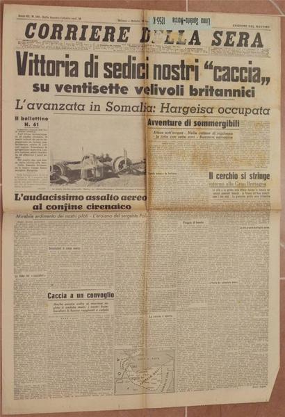 CORRIERE DELLA SERA LUNEDI 10 AGOSTO 1940