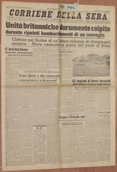 CORRIERE DELLA SERA MERCOLEDI 31 LUGLIO 1940
