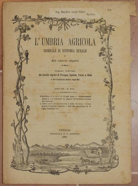 L'UMBRIA AGRICOLA GIORNALE DI ECONOMIA RURALE E DELLE INDUSTRIE CAMPESTRI …