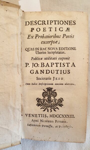 DESCRIPTIONES POETICAE EX PROBATIORIBUS POETUS EXCERPTAE