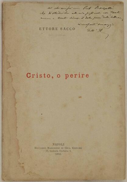 ETTORE SACCO CRISTO, O PERIRE