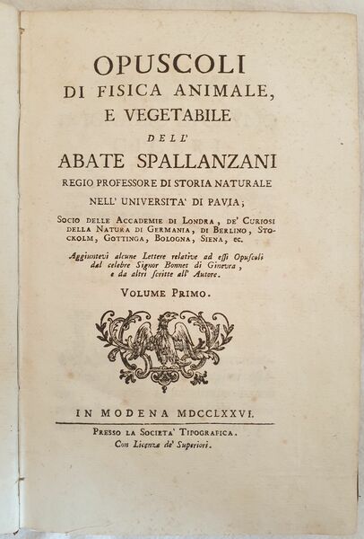 OPUSCOLI DI FISICA ANIMALE E VEGETABILE