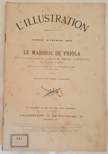 L'ILLUSTRATION SUPPLEMENT AU N. 3077 SAMEDI 15 FEVRIER 1902 LE …