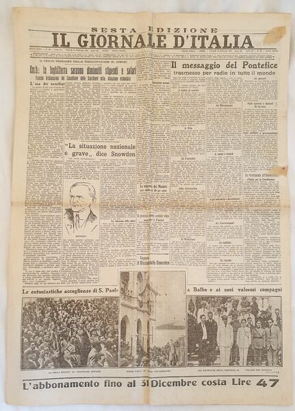 IL GIORNALE D'ITALIA ROMA VENERDI 13 FEBBRAIO 1931