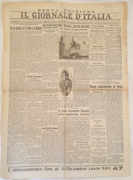 IL GIORNALE D'ITALIA ROMA MARTEDI 10 FEBBRAIO 1931