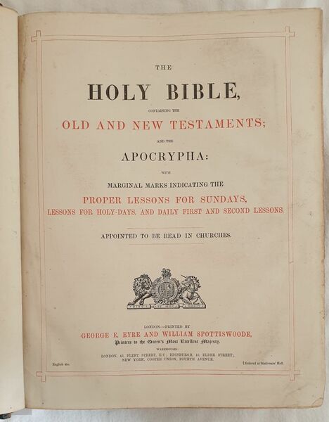 THE HOLY BIBLE CONTAINING THE OLD AND NEW TESTAMENTS AND …