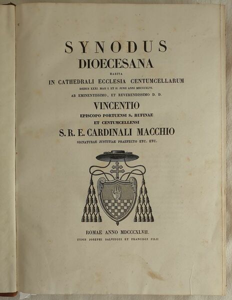 SYNODUS DIOECESANA HABITA IN CATHEDRALI ECCLESIA CENTUMCELLARUM DIEBUS XXXI MAII …
