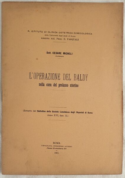 L'OPERAZIONE DEL BALDY NELLA CURA DEL PROLASSO UTERINO