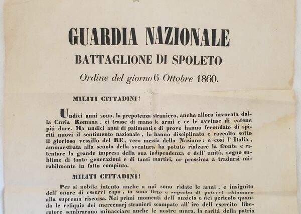 GUARDIA NAZIONALE BATTAGLIONE DI SPOLETO ORDINE DEL GIORNO 6 OTTOBRE …
