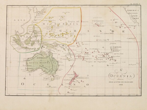 L'OCEANIA DIVISA NELLE QUATTRO SUE MAGNE PARTI