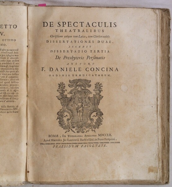 DE SPECTACULIS THEATRALIBUS CHRISTIANO CUIQUE TUM LAICO, TUM CLERICO CETITIS