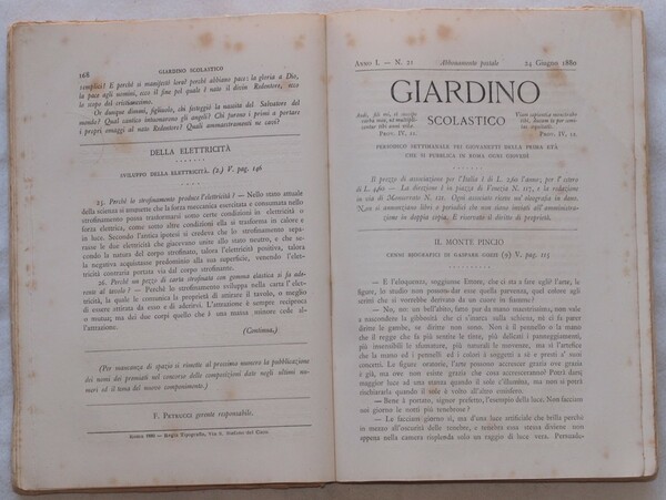 GIARDINO SCOLASTICO PERIODICO SETTIMANALE PEI GIOVANETTI DELLA PRIMA ETA CHE …