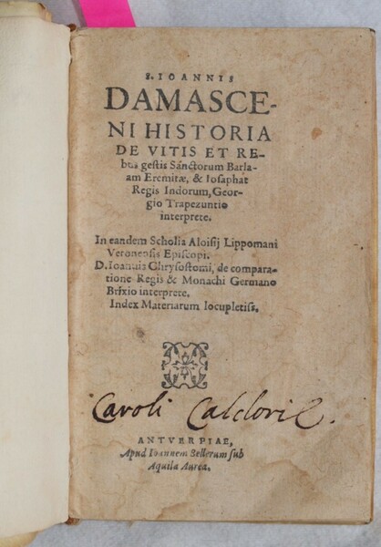 S. IOANNIS DAMASCENI HISTORIA DE VITIS ET REBUS GESTIS SANCTORUM …