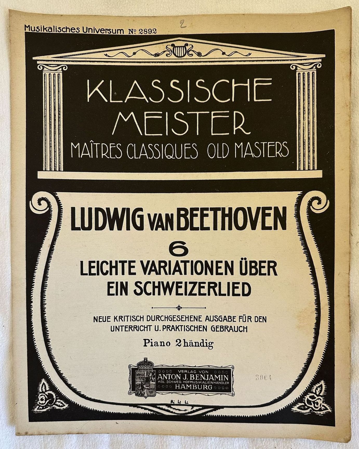 6 LEICHTE VARIATIONEN UBER EIN SCHWEIZERLIED NEUE KRITISH DURCHGESEHENE AUSGABE …