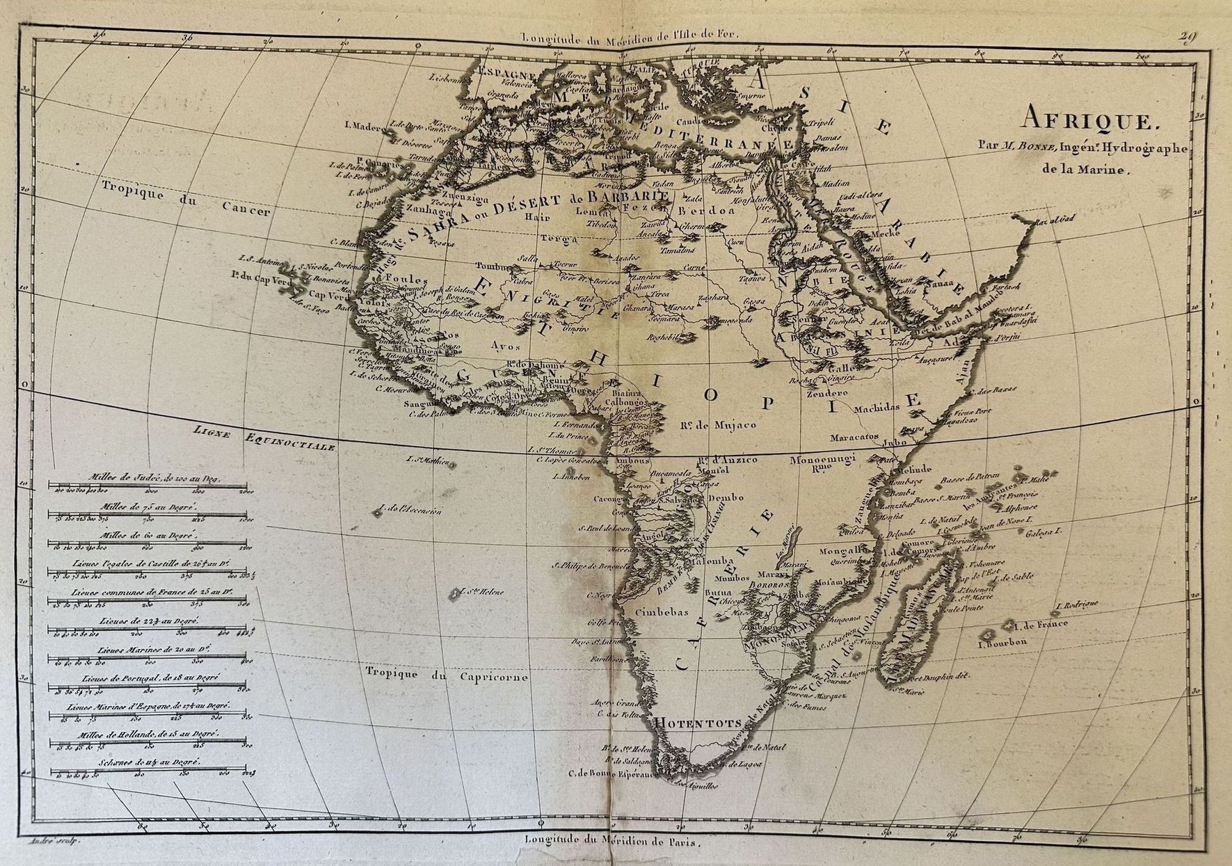 AFRIQUE PAR M. BONNE INGEN. HYDROGRAPHE DE LA MARINE