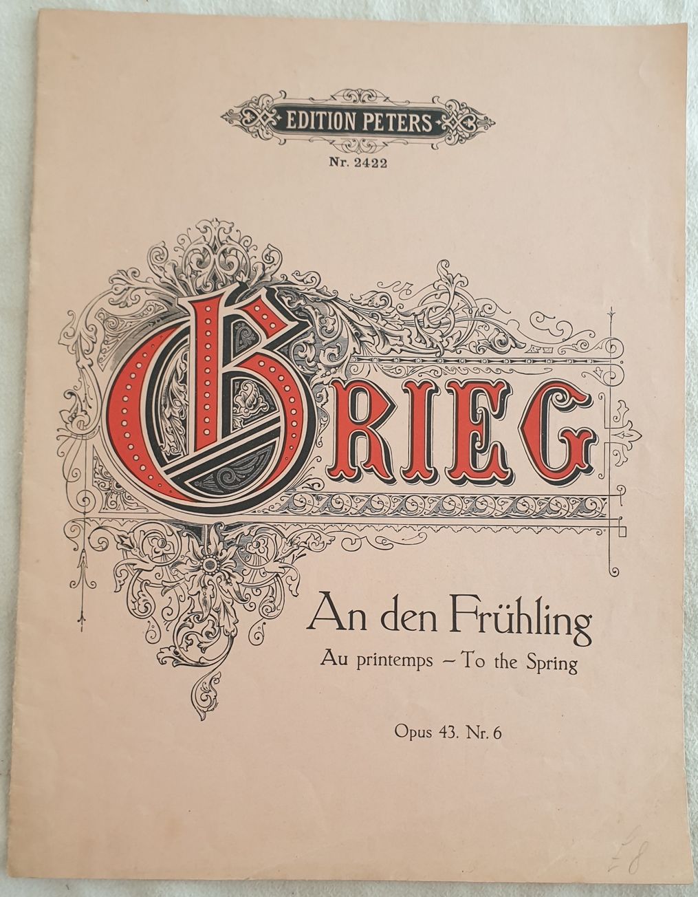 AN DEN FRUHLING KLAVIERSTUCK VON EDVARD GRIEG OP. 43 N. …