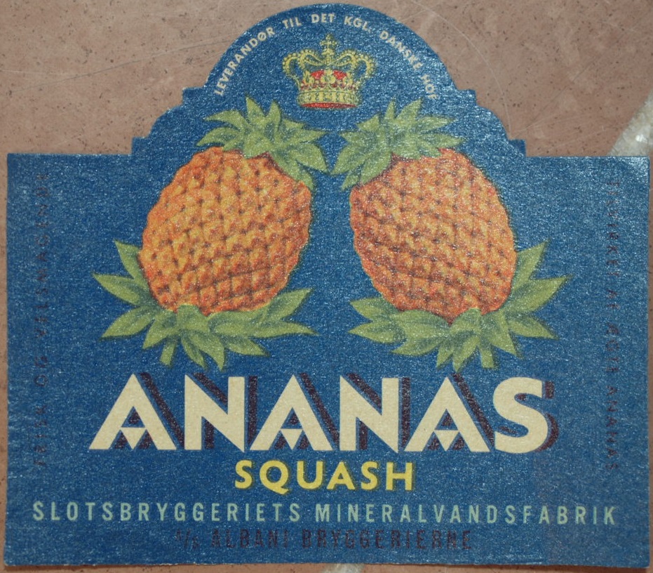 ANANAS SQUASH SLOTSBRYGGERIETS MINERALVANDSFABRIK