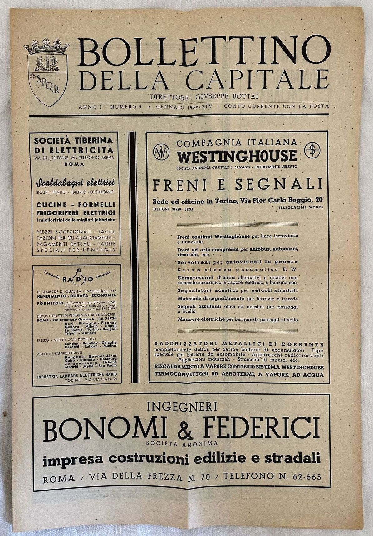 ANNO I - N. 4 - GENNAIO 1936 BOLLETTINO DELLA …