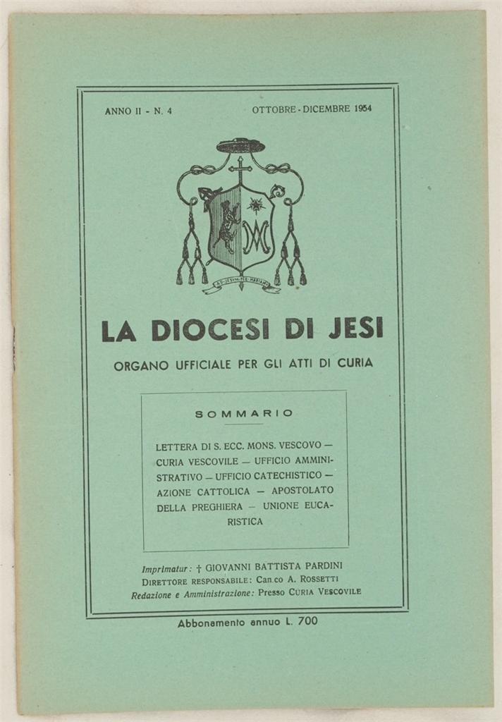 ANNO II - N. 4 OTTOBRE-DICEMBRE 1954 LA DIOCESI DI …