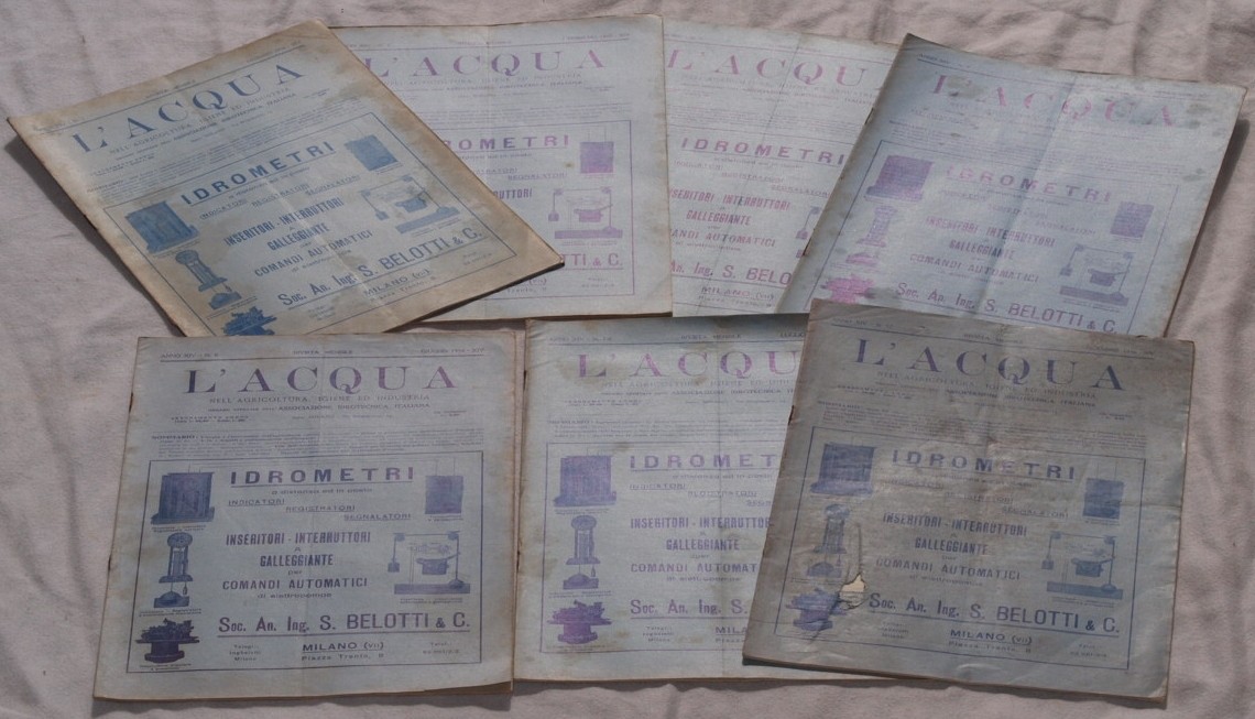 ANNO IX SERIE SECONDA RIVISTA MENSILE 1936 L'ACQUA NEI CAMPI, …