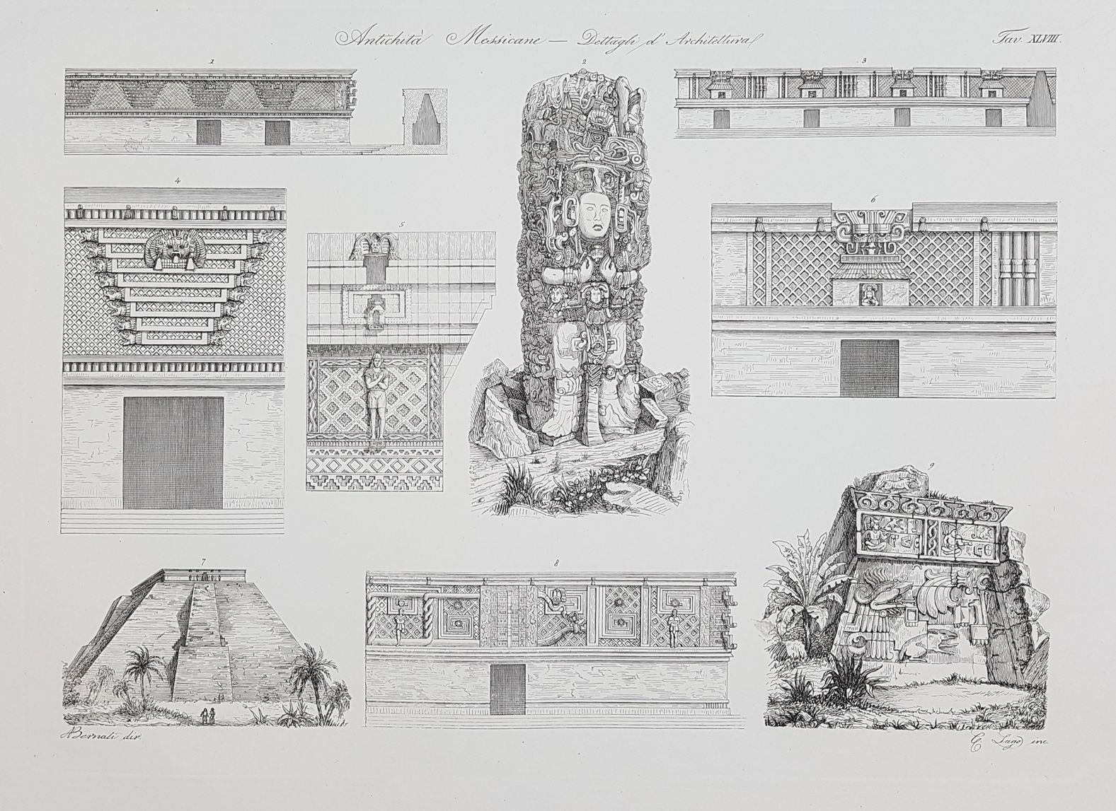 ANTICHITA MESSICANA DETTAGLI DI ARCHITETTURA