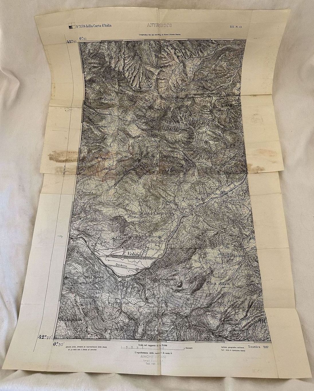 ANTRODOCO BAGHERIA ISTITUTO GEOGRAFICO MILITARE DICEMBRE 1887 1935