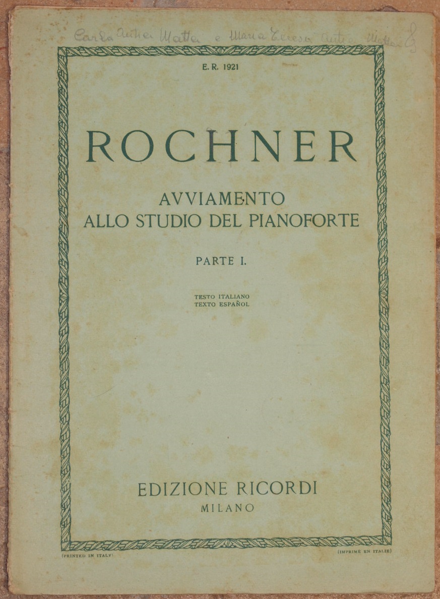 AVVIAMENTO ALLO STUDIO DEL PIANOFORTE E.R. 1921 PARTE I TESTO …