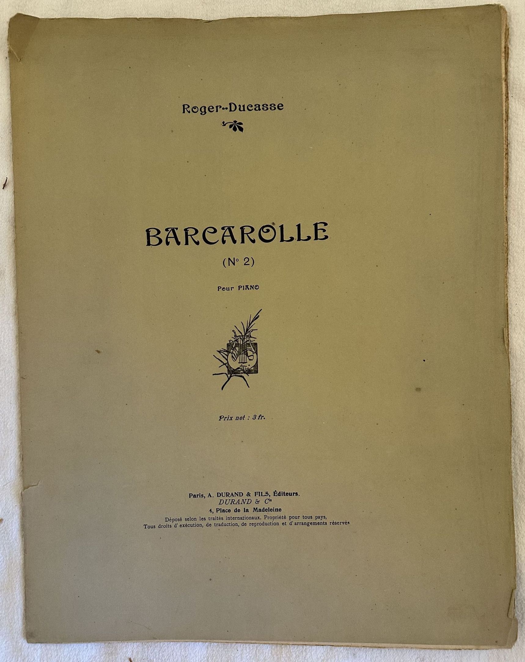 BARCAROLLE (N. 2) POUR PIANO