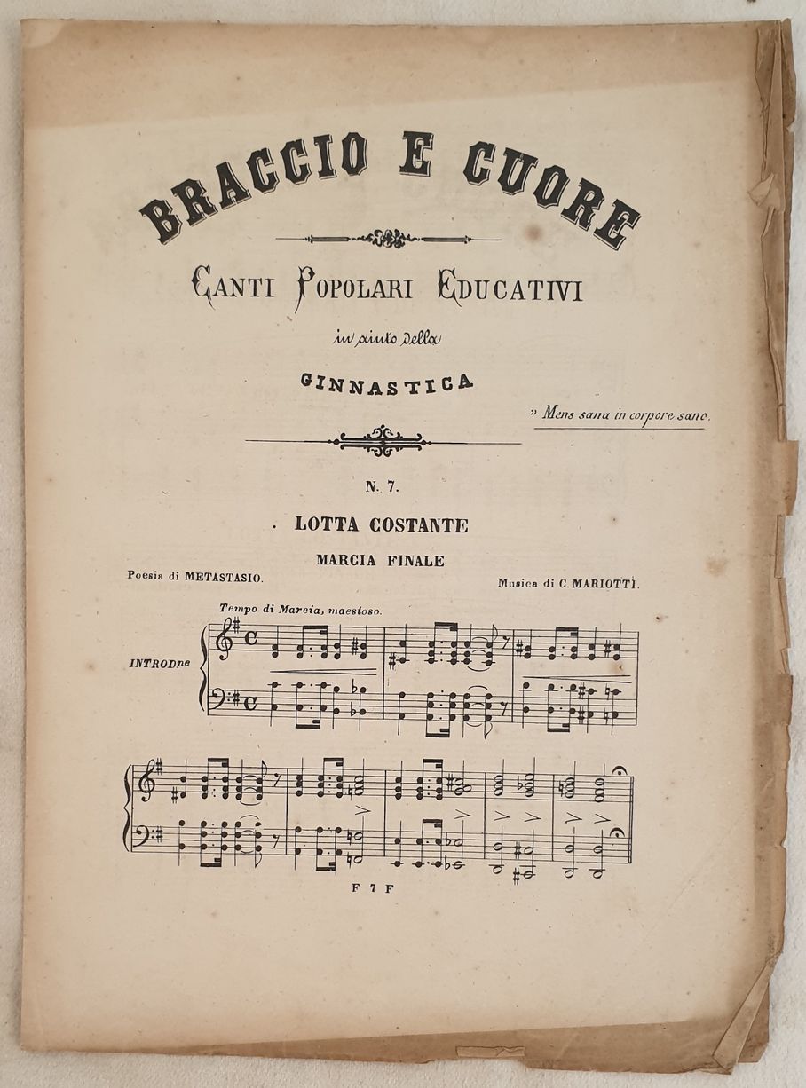 BRACCIO E CUORE CANTI POPOLARI EDUCATIVI IN AIUTO DELLA GINNASTICA …