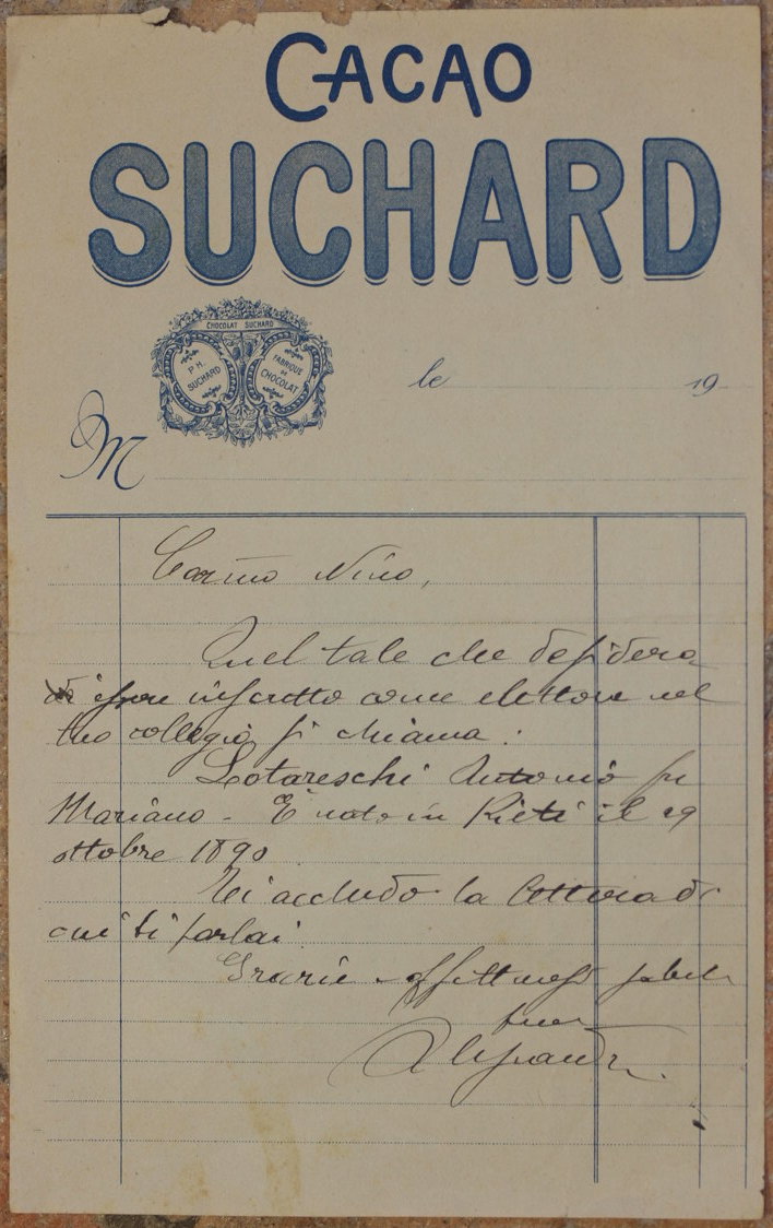 CACAO SUCHARD LETTERA