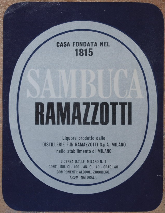 CASA FONDATA NEL 1815 SAMBUCA RAMAZZOTTI LIQUORE PRODOTTO DALLE DISTILLERIE …