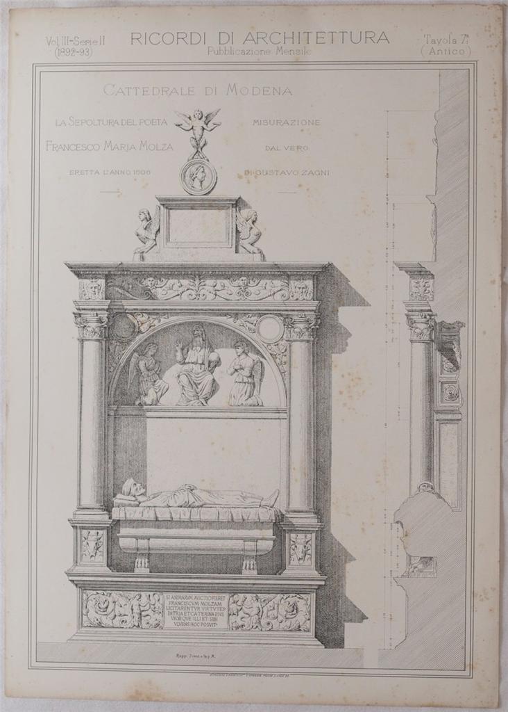 CATTEDRALE DI MODENA LA SEPOLTURA DEL POETA FRANCESCO MARIA MOLZA …