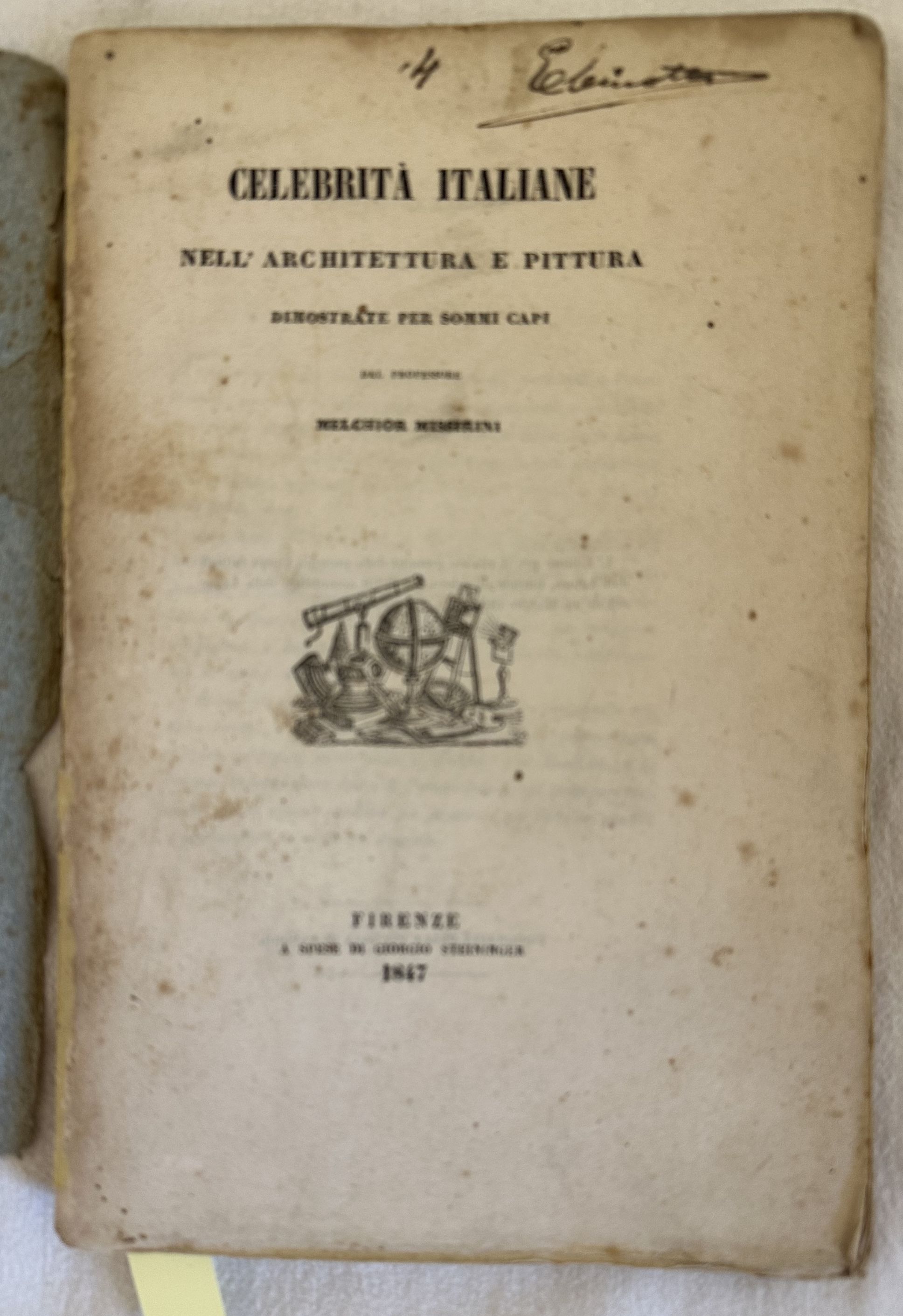 CELEBRITA ITALIANE NELL'ARCHITETTURA E PITTURA DIMOSTRATE PER SOMMI CAPI