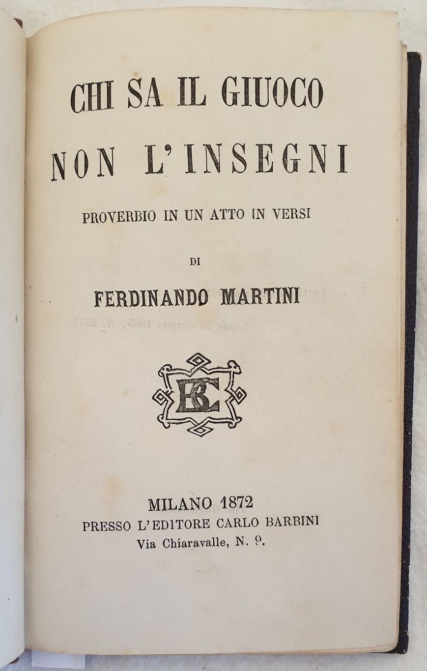 CHI SA IL GIUOCO NON L'INSEGNI - FUOCO AL CONVENTO …