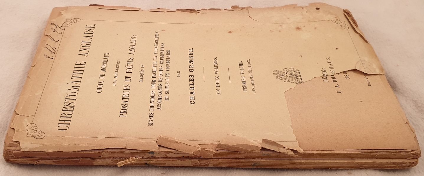 CHRESTOMATHIE ANGLAISE CHOIX DE MORCEAUX DES MEILLEURS PROSATEURS ET POETES …