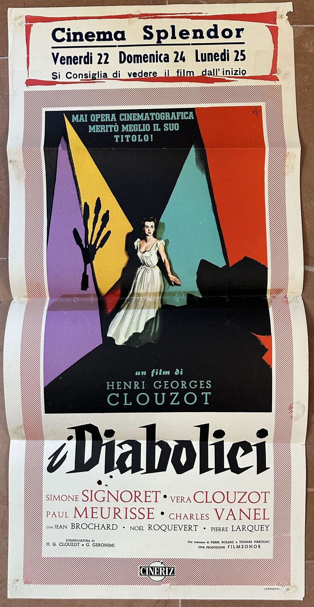 CINEMA SPLENDOR VENERDI 22 DOMENICA 24 LUNEDI 25 SI CONSIGLIA …