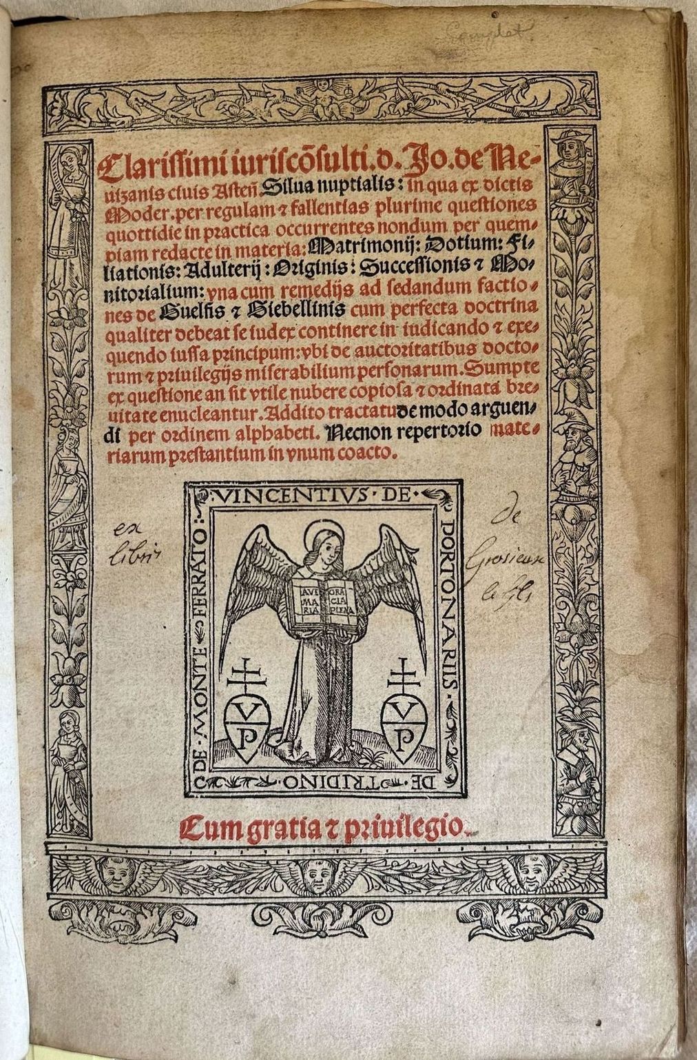 CLARISSIMI IURISCONSULTI D. JO. DE MEVIZANIS CUIUS ASTEN.SILVA NUPTIALIS IN …